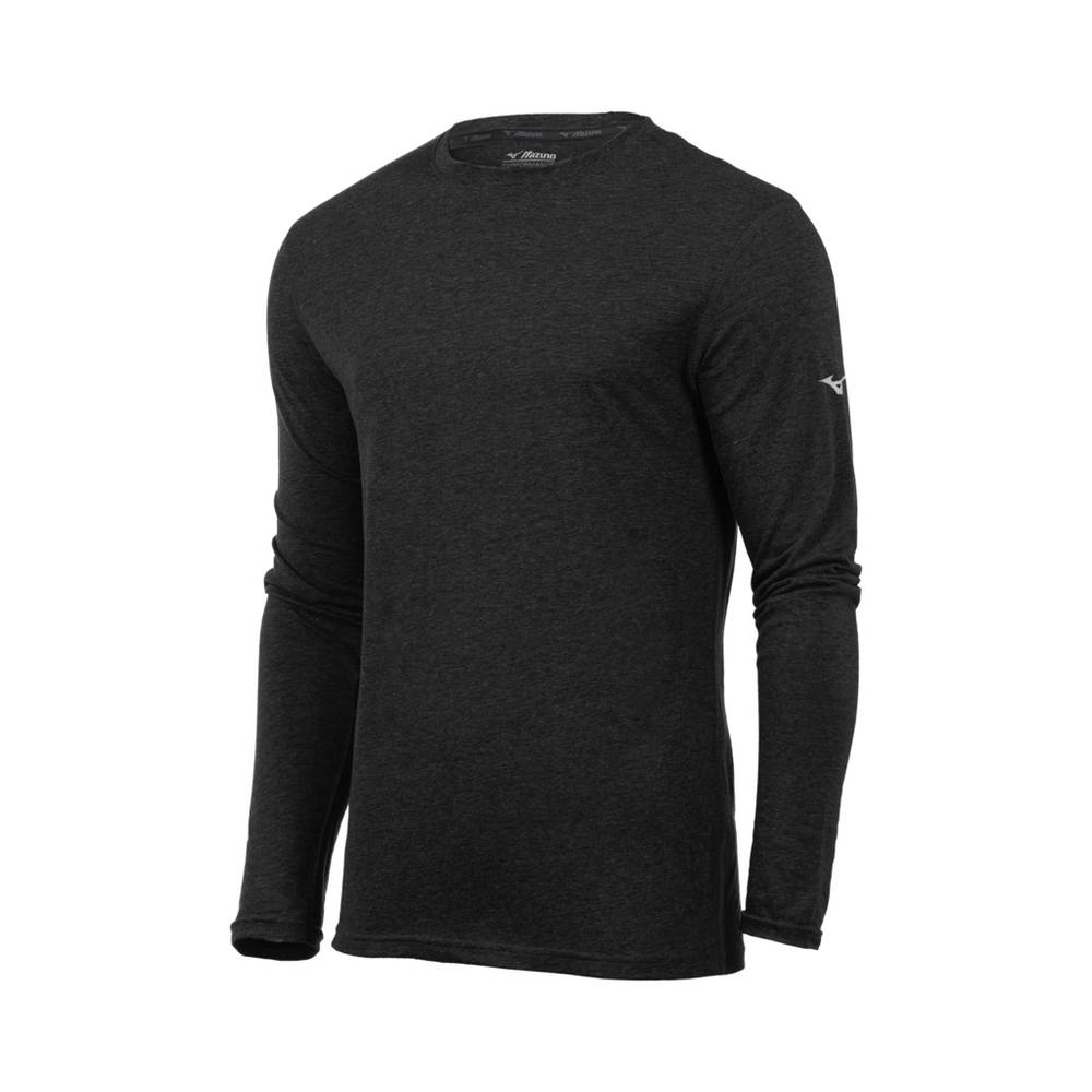 Blusa Mizuno Inspire Long Sleeve - Homem - Pretas - KSEVF0317